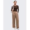 imageCRZ YOGA Softembrace Long Sleeve Shirts for Women Soft Crew Neck Fall Basic Tight Tops Fitted Casual Going Out TShirtsLava Brown
