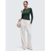 imageCRZ YOGA Softembrace Long Sleeve Shirts for Women Soft Crew Neck Fall Basic Tight Tops Fitted Casual Going Out TShirtsLegend Green