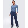 imageCRZ YOGA Softembrace Long Sleeve Shirts for Women Soft Crew Neck Fall Basic Tight Tops Fitted Casual Going Out TShirtsOasis Blue