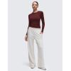 imageCRZ YOGA Softembrace Long Sleeve Shirts for Women Soft Crew Neck Fall Basic Tight Tops Fitted Casual Going Out TShirtsRed Merlot