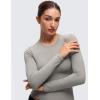 imageCRZ YOGA Softembrace Long Sleeve Shirts for Women Soft Crew Neck Fall Basic Tight Tops Fitted Casual Going Out TShirtsRock Grey
