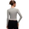 imageCRZ YOGA Softembrace Long Sleeve Shirts for Women Soft Crew Neck Fall Basic Tight Tops Fitted Casual Going Out TShirtsRock Grey