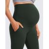 imageCRZ YOGA Women Butterluxe Maternity Flare Leggings with Pockets 31quot  Workout Active Yoga Pregnancy Pants Over The Belly SoftLegend Green