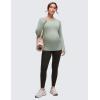 imageCRZ YOGA Womens Butterluxe Long Sleeve Maternity Tops Crewneck Pregnancy Basic Shirts Soft Athletic Yoga Casual Tee BlousesGreen Palm Court