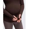 imageCRZ YOGA Womens Butterluxe Long Sleeve Maternity Tops Crewneck Pregnancy Basic Shirts Soft Athletic Yoga Casual Tee BlousesHot Fudge Brown