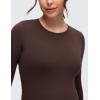 imageCRZ YOGA Womens Butterluxe Long Sleeve Maternity Tops Crewneck Pregnancy Basic Shirts Soft Athletic Yoga Casual Tee BlousesHot Fudge Brown