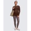 imageCRZ YOGA Womens Butterluxe Long Sleeve Maternity Tops Crewneck Pregnancy Basic Shirts Soft Athletic Yoga Casual Tee BlousesLava Brown