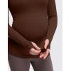 imageCRZ YOGA Womens Butterluxe Long Sleeve Maternity Tops Crewneck Pregnancy Basic Shirts Soft Athletic Yoga Casual Tee BlousesLava Brown