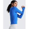 imageCRZ YOGA Womens Seamless Workout Long Sleeve Shirts Quick Dry Gym Athletic Tops Breathable Running Yoga TShirtsSparkle Blue