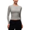 imageCRZ YOGA Softembrace Long Sleeve Shirts for Women Soft Crew Neck Fall Basic Tight Tops Fitted Casual Going Out TShirtsRock Grey