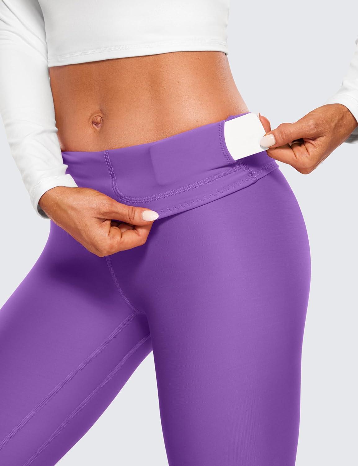 imageCRZ YOGA Womens Fleece Lined Leggings 28  Thermal Winter Warm Full Length Pants Casual Lounge Yoga WorkoutRoyal Lilac