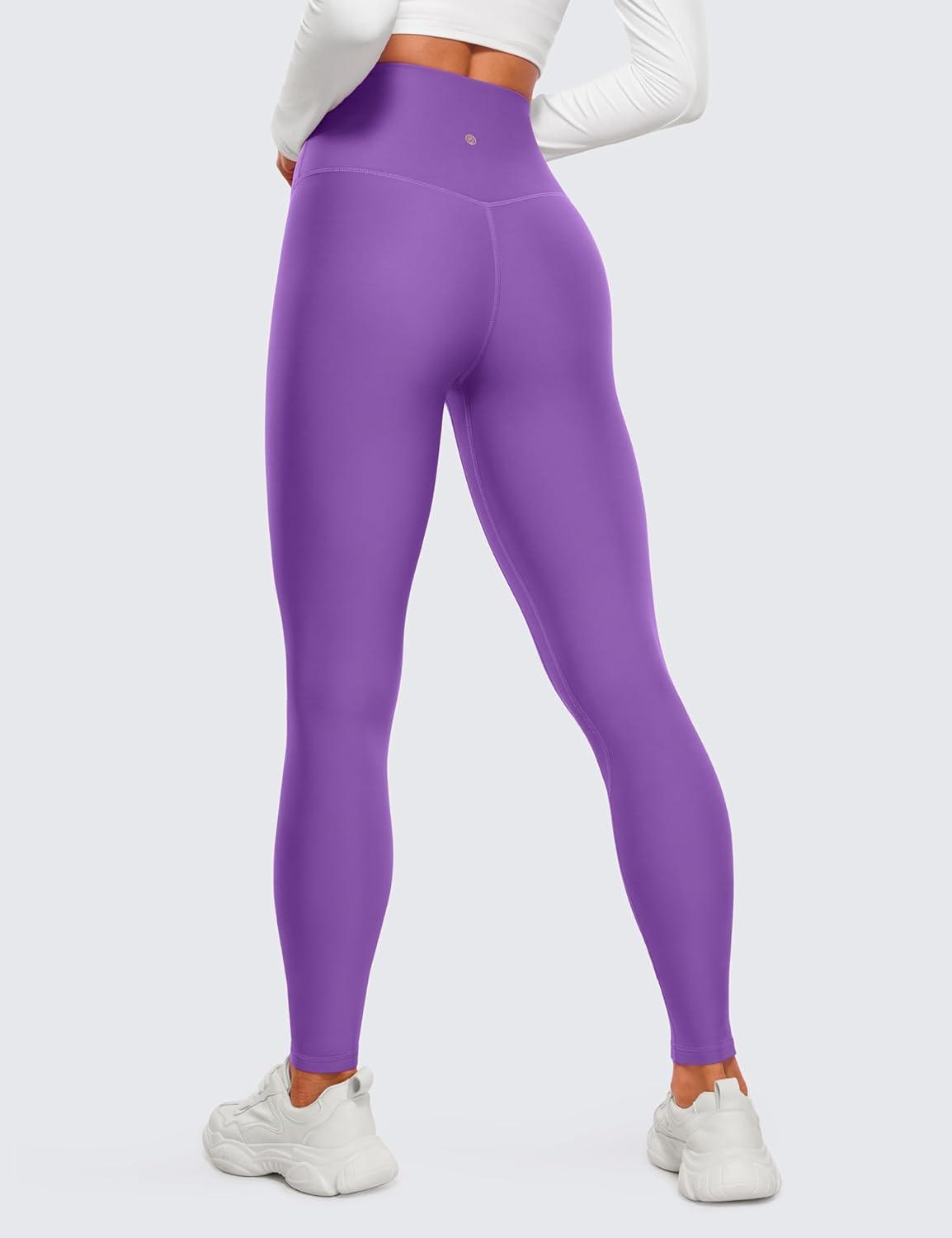 imageCRZ YOGA Womens Fleece Lined Leggings 28  Thermal Winter Warm Full Length Pants Casual Lounge Yoga WorkoutRoyal Lilac