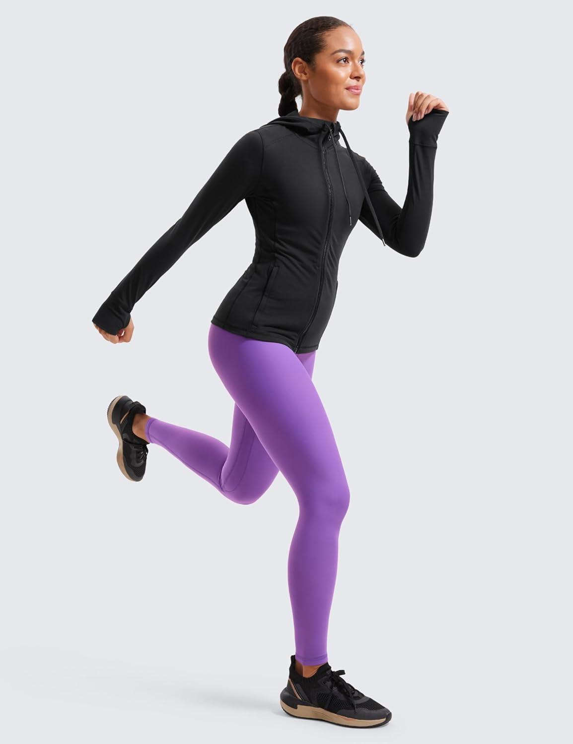 imageCRZ YOGA Womens Fleece Lined Leggings 28  Thermal Winter Warm Full Length Pants Casual Lounge Yoga WorkoutRoyal Lilac
