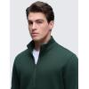 imageCRZ YOGA Fleece Lined Half Zip Sweatshirts for Men Mock Neck Pullover Sweat Shirts Casual Workout Daily SweatersLegend Green