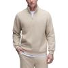 imageCRZ YOGA Fleece Lined Half Zip Sweatshirts for Men Mock Neck Pullover Sweat Shirts Casual Workout Daily SweatersMojave Tan