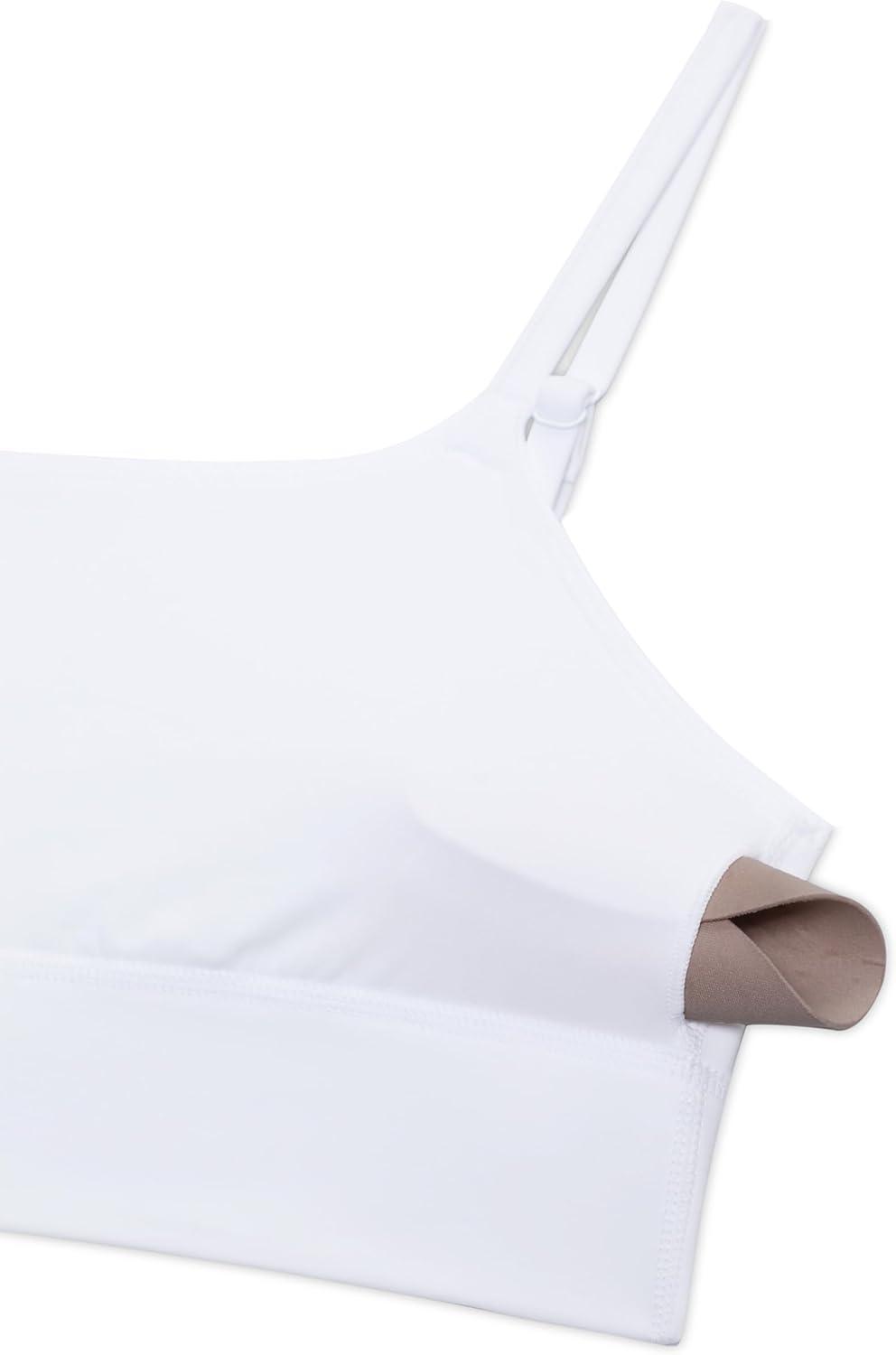 imageCRZ YOGA Butterlift U Neck Longline Sports Bras for Women  Adjustable Spaghetti Strap Workout Crop Top Padded Cami TankWhite