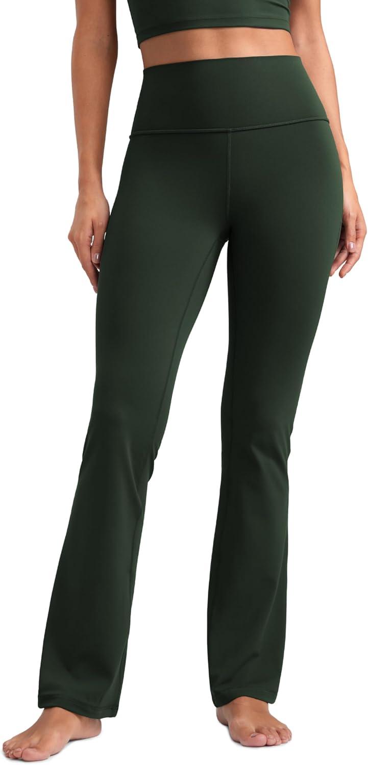 imageCRZ YOGA Womens Butterluxe High Waist Flare Pants 29quot  305quot  32quot  335quot  Yoga Bootcut Wide Leg with Pocket LoungeLegend Green