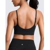 imageCRZ YOGA Butterlift U Neck Longline Sports Bras for Women  Adjustable Spaghetti Strap Workout Crop Top Padded Cami TankBlack