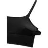 imageCRZ YOGA Butterlift U Neck Longline Sports Bras for Women  Adjustable Spaghetti Strap Workout Crop Top Padded Cami TankBlack