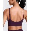 imageCRZ YOGA Butterlift U Neck Longline Sports Bras for Women  Adjustable Spaghetti Strap Workout Crop Top Padded Cami TankDeep Purple