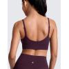 imageCRZ YOGA Butterlift U Neck Longline Sports Bras for Women  Adjustable Spaghetti Strap Workout Crop Top Padded Cami TankDeep Purple