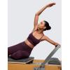 imageCRZ YOGA Butterlift U Neck Longline Sports Bras for Women  Adjustable Spaghetti Strap Workout Crop Top Padded Cami TankDeep Purple