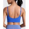 imageCRZ YOGA Butterlift U Neck Longline Sports Bras for Women  Adjustable Spaghetti Strap Workout Crop Top Padded Cami TankRoyal
