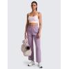 imageCRZ YOGA Butterlift U Neck Longline Sports Bras for Women  Adjustable Spaghetti Strap Workout Crop Top Padded Cami TankStrawberry Pink