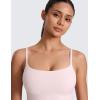 imageCRZ YOGA Butterlift U Neck Longline Sports Bras for Women  Adjustable Spaghetti Strap Workout Crop Top Padded Cami TankStrawberry Pink