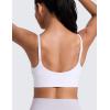 imageCRZ YOGA Butterlift U Neck Longline Sports Bras for Women  Adjustable Spaghetti Strap Workout Crop Top Padded Cami TankWhite