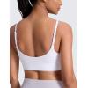 imageCRZ YOGA Butterlift U Neck Longline Sports Bras for Women  Adjustable Spaghetti Strap Workout Crop Top Padded Cami TankWhite