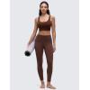 imageCRZ YOGA Butterluxe Womens U Back Sports Bra  Scoop Neck Padded Low Impact Yoga Clothes Workout Crop Top with Built in PadsLava Brown