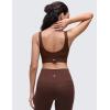 imageCRZ YOGA Butterluxe Womens U Back Sports Bra  Scoop Neck Padded Low Impact Yoga Clothes Workout Crop Top with Built in PadsLava Brown