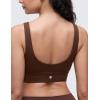 imageCRZ YOGA Butterluxe Womens U Back Sports Bra  Scoop Neck Padded Low Impact Yoga Clothes Workout Crop Top with Built in PadsLava Brown