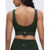 imageCRZ YOGA Butterluxe Womens U Back Sports Bra  Scoop Neck Padded Low Impact Yoga Clothes Workout Crop Top with Built in PadsLegend Green