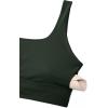 imageCRZ YOGA Butterluxe Womens U Back Sports Bra  Scoop Neck Padded Low Impact Yoga Clothes Workout Crop Top with Built in PadsLegend Green