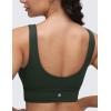 imageCRZ YOGA Butterluxe Womens U Back Sports Bra  Scoop Neck Padded Low Impact Yoga Clothes Workout Crop Top with Built in PadsLegend Green