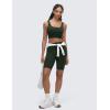 imageCRZ YOGA Butterluxe Womens U Back Sports Bra  Scoop Neck Padded Low Impact Yoga Clothes Workout Crop Top with Built in PadsLegend Green