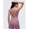 imageCRZ YOGA Butterluxe Womens U Back Sports Bra  Scoop Neck Padded Low Impact Yoga Clothes Workout Crop Top with Built in PadsLight Lavender