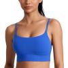 imageCRZ YOGA Butterlift U Neck Longline Sports Bras for Women  Adjustable Spaghetti Strap Workout Crop Top Padded Cami TankRoyal