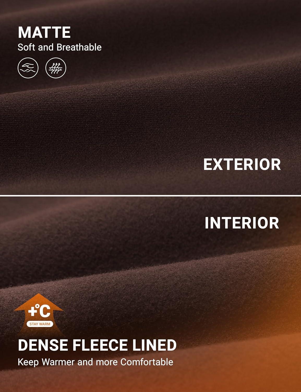 imageCRZ YOGA Womens Fleece Lined Leggings 25  Matte Winter Warm Thermal High Waisted Pants Casual Lounge Yoga WorkoutHot Fudge Brown