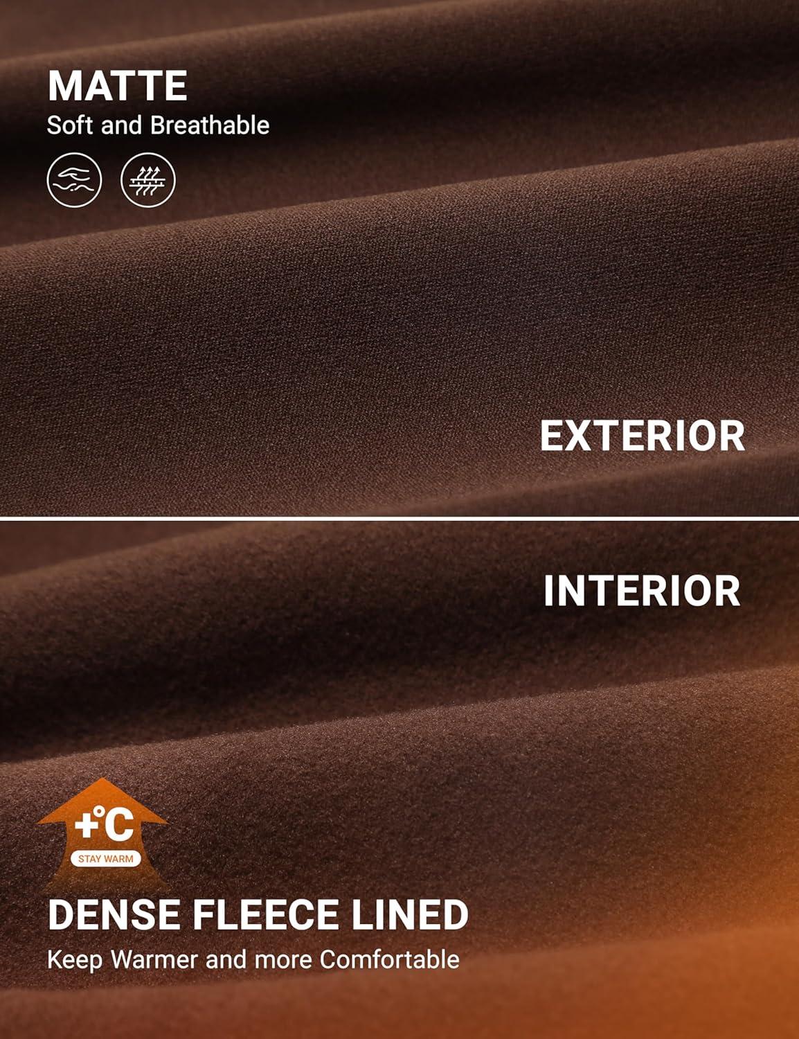 imageCRZ YOGA Womens Fleece Lined Leggings 25  Matte Winter Warm Thermal High Waisted Pants Casual Lounge Yoga WorkoutLava Brown