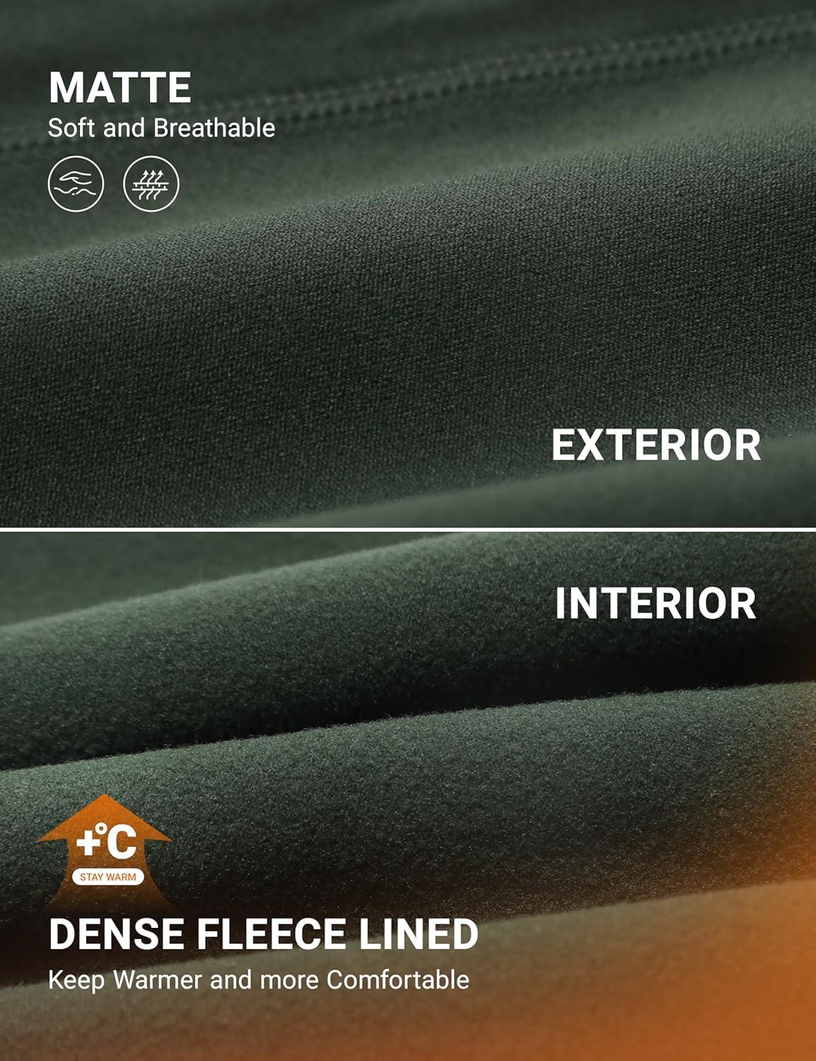 imageCRZ YOGA Womens Fleece Lined Leggings 25  Matte Winter Warm Thermal High Waisted Pants Casual Lounge Yoga WorkoutLegend Green