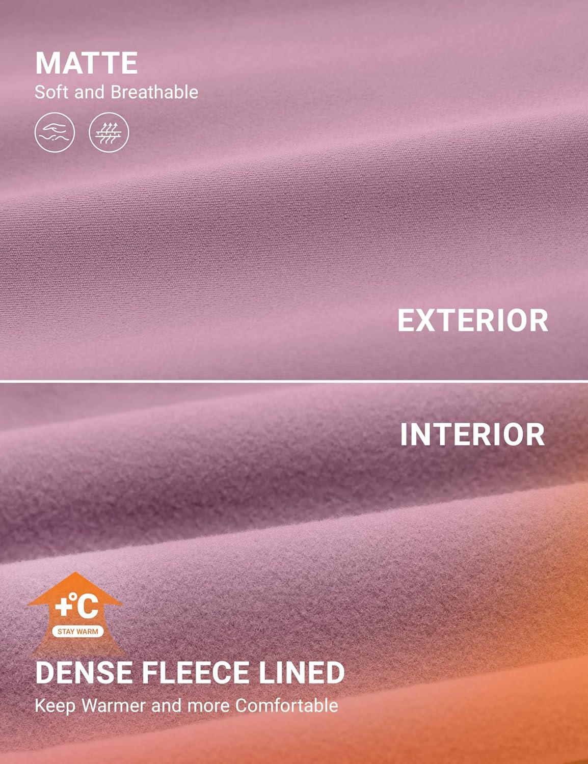 imageCRZ YOGA Womens Fleece Lined Leggings 25  Matte Winter Warm Thermal High Waisted Pants Casual Lounge Yoga WorkoutLight Lavender