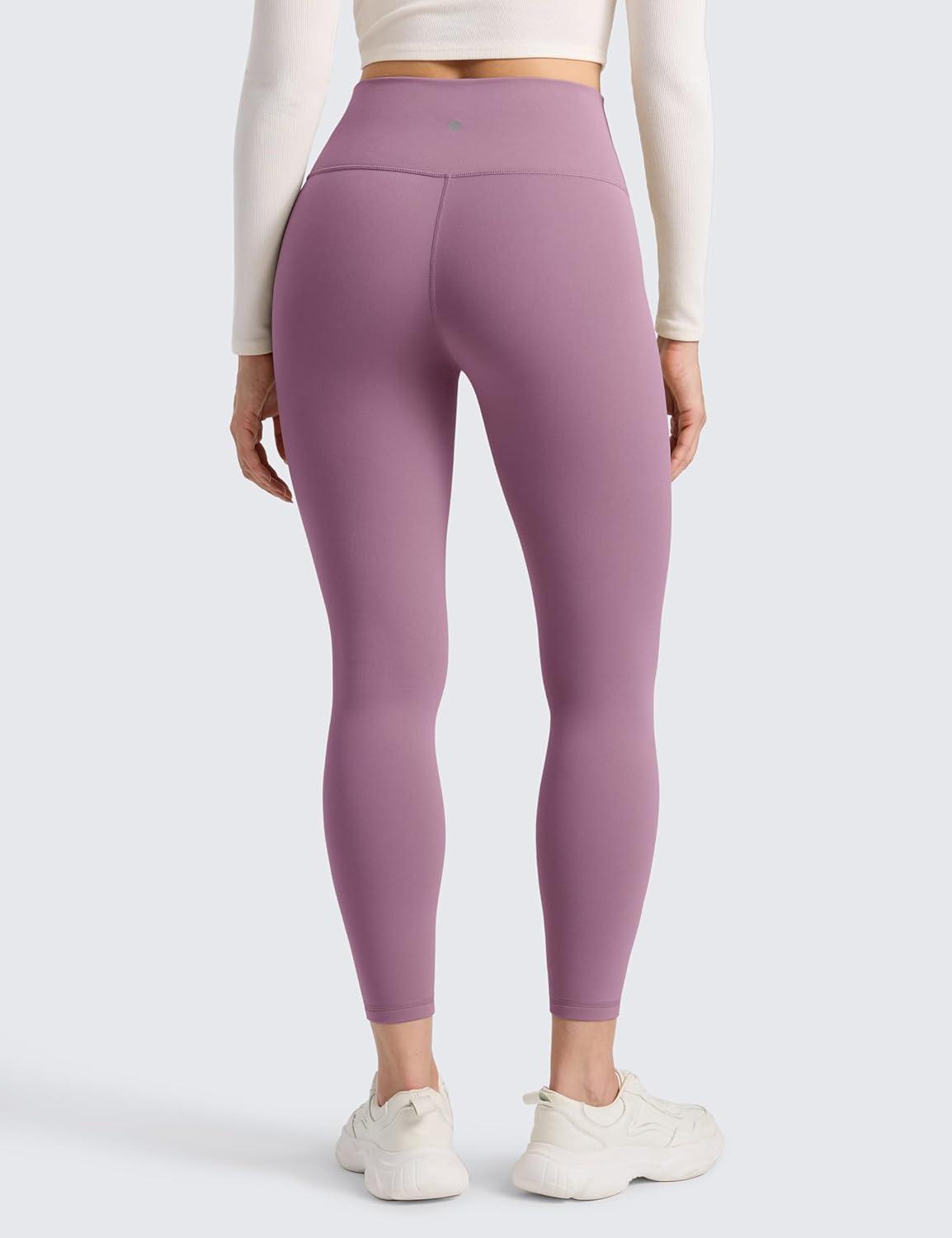 imageCRZ YOGA Womens Fleece Lined Leggings 25  Matte Winter Warm Thermal High Waisted Pants Casual Lounge Yoga WorkoutLight Lavender