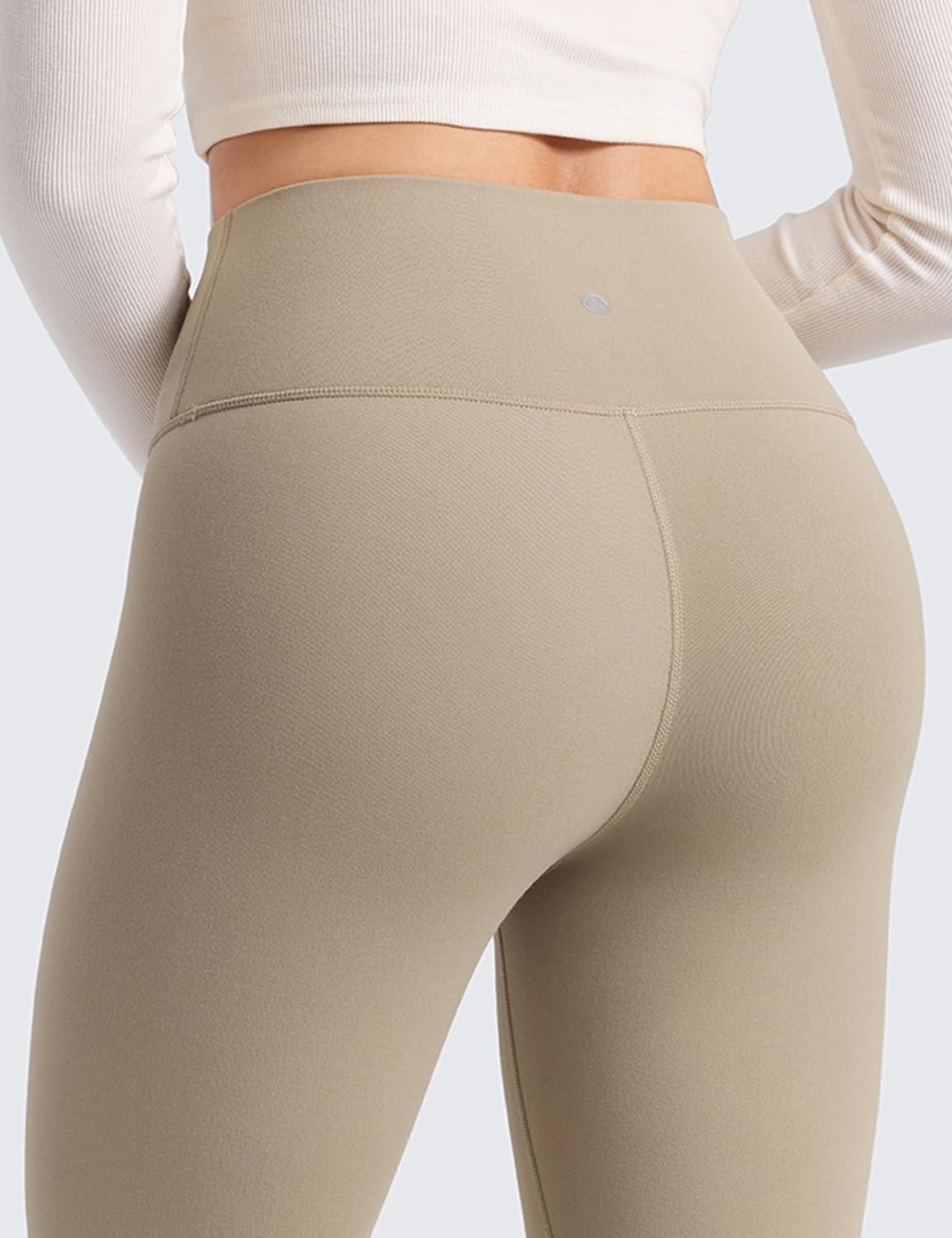 imageCRZ YOGA Womens Fleece Lined Leggings 25  Matte Winter Warm Thermal High Waisted Pants Casual Lounge Yoga WorkoutOak