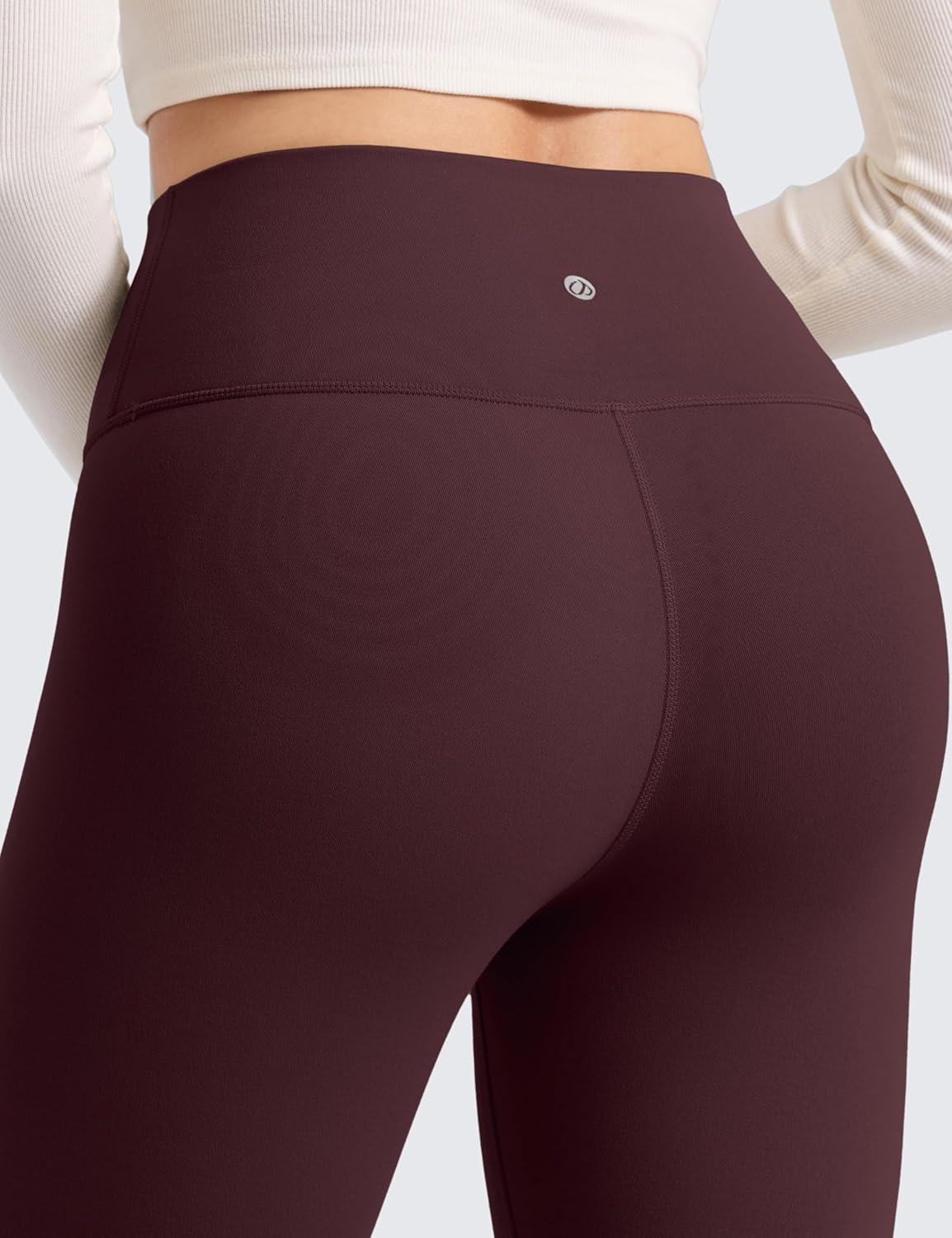 imageCRZ YOGA Womens Fleece Lined Leggings 25  Matte Winter Warm Thermal High Waisted Pants Casual Lounge Yoga WorkoutRipe Plum