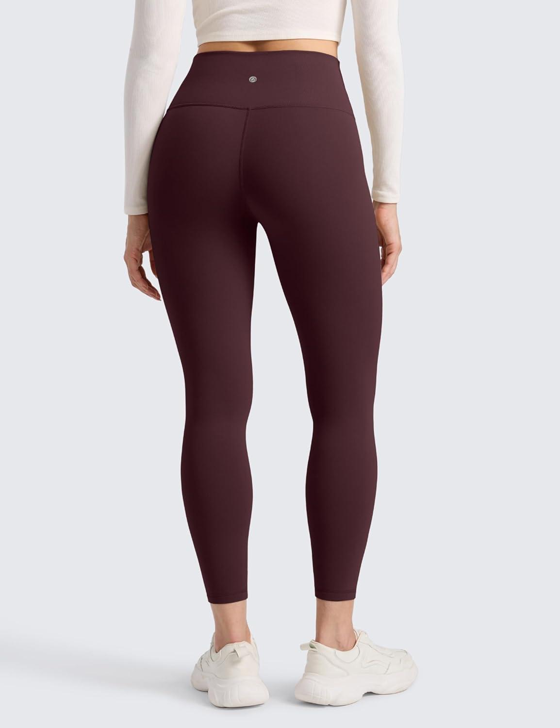 imageCRZ YOGA Womens Fleece Lined Leggings 25  Matte Winter Warm Thermal High Waisted Pants Casual Lounge Yoga WorkoutRipe Plum