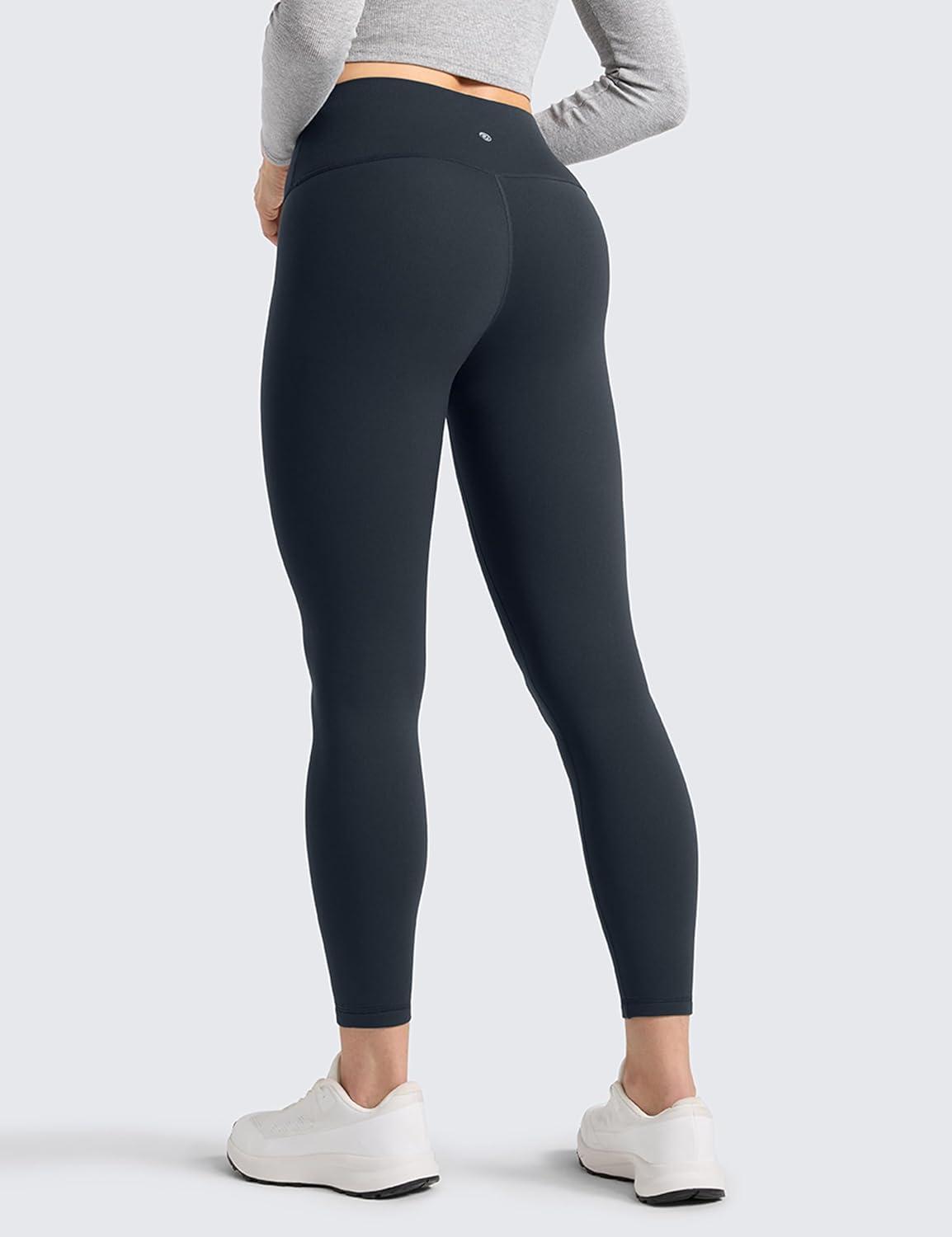 imageCRZ YOGA Womens Fleece Lined Leggings 25  Matte Winter Warm Thermal High Waisted Pants Casual Lounge Yoga WorkoutTrue Navy