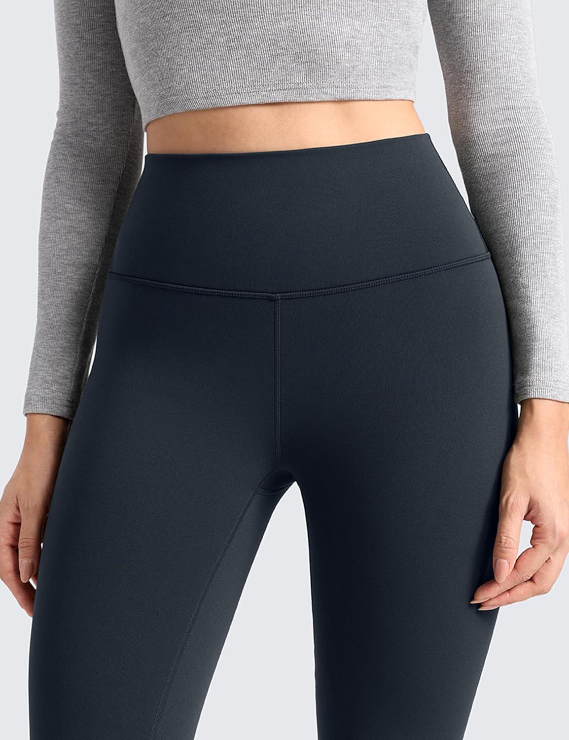 imageCRZ YOGA Womens Fleece Lined Leggings 25  Matte Winter Warm Thermal High Waisted Pants Casual Lounge Yoga WorkoutTrue Navy